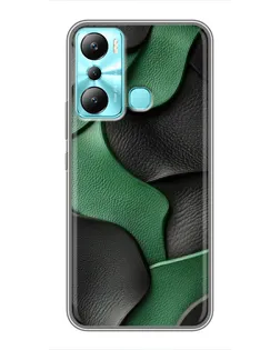 Чехол для Infinix Hot 20i (X665E) с картинкой «Зеленые кожаные волны»