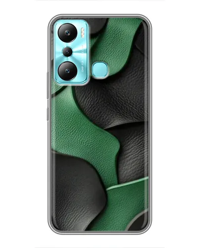 Чехол для Infinix Hot 20i (X665E) с картинкой «Зеленые кожаные волны»