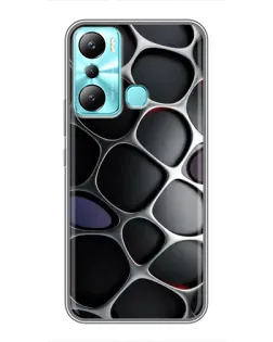 Чехол для Infinix Hot 20i (X665E) с картинкой «Объемная темная решетка»