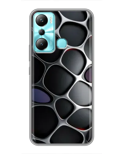 Чехол для Infinix Hot 20i (X665E) с картинкой «Объемная темная решетка»
