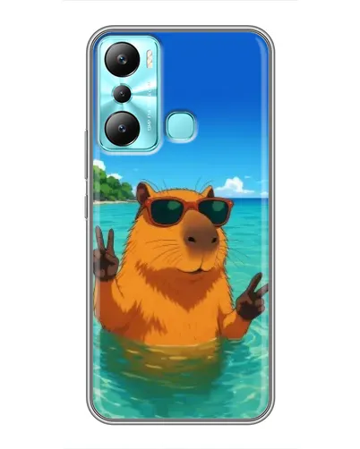 Чехол для Infinix Hot 20i (X665E) с картинкой «Морская капибара»