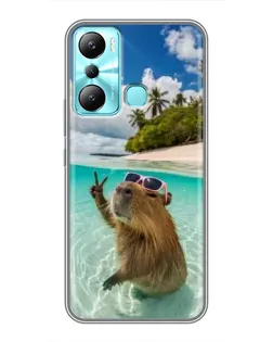 Чехол для Infinix Hot 20i (X665E) с картинкой «Капибара на море» Чехол для Infinix Hot 20i (X665E) с картинкой «Капибара на море»