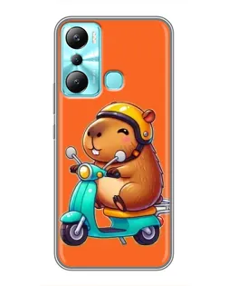 Чехол для Infinix Hot 20i (X665E) с картинкой «Капибара на скутере» Чехол для Infinix Hot 20i (X665E) с картинкой «Капибара на скутере»