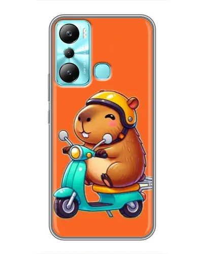 Чехол для Infinix Hot 20i (X665E) с картинкой «Капибара на скутере»