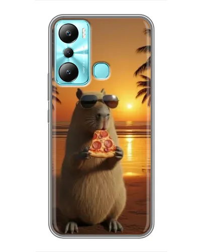 Чехол для Infinix Hot 20i (X665E) с картинкой «Капибара с пиццей»