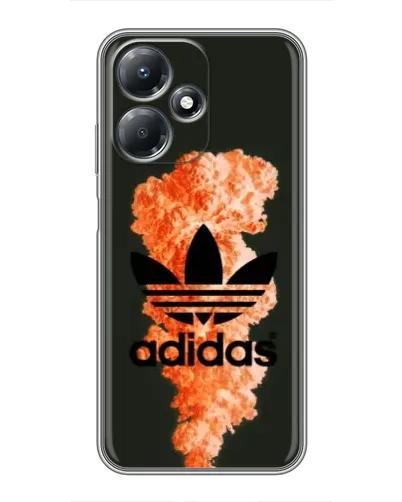 Чехол для Infinix Hot 30 Play с картинкой «Оранжевый дым Adidas»