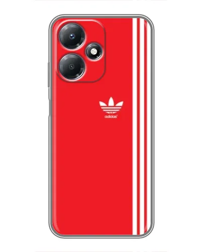 Чехол для Infinix Hot 30 Play с картинкой «Красный минимализм Adidas»