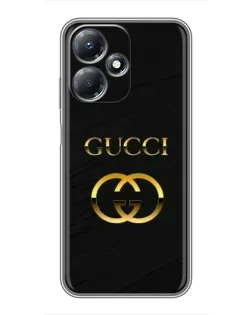 Чехол для Infinix Hot 30 Play с картинкой «Золотой логотип Gucci»