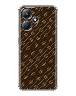 Чехол для Infinix Hot 30 Play с картинкой «Gucci — золотые диагонали»