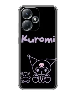 Чехол для Infinix Hot 30 Play с картинкой «Kuromi — черный минимализм»