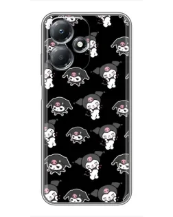 Чехол для Infinix Hot 30 Play с картинкой «Черный паттерн Kuromi»