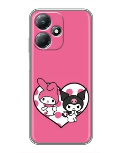 Чехол для Infinix Hot 30 Play с картинкой «Kuromi и My Melody»