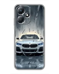 Чехол для Infinix Hot 30 Play с картинкой «BMW в свете фар»