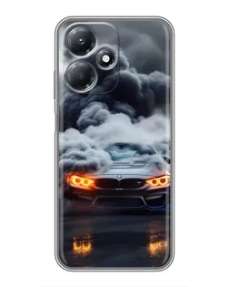Чехол для Infinix Hot 30 Play с картинкой «BMW в дыму»