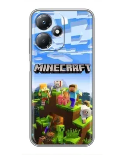 Чехол для Infinix Hot 30 Play с картинкой «Minecraft классический мир»