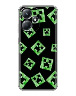 Чехол для Infinix Hot 30 Play с картинкой «Паттерн с криперами»