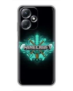 Чехол для Infinix Hot 30 Play с картинкой «Minecraft Diamond лого»