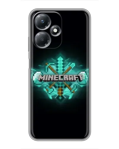 Чехол для Infinix Hot 30 Play с картинкой «Minecraft Diamond лого»