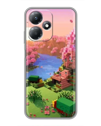 Чехол для Infinix Hot 30 Play с картинкой «Розовое дерево Minecraft»