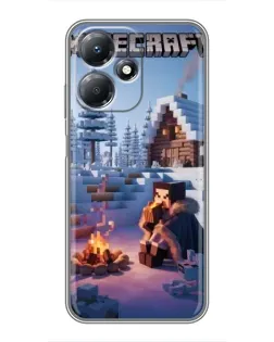 Чехол для Infinix Hot 30 Play с картинкой «Зимний Minecraft»