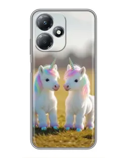 Чехол для Infinix Hot 30 Play с картинкой «Пара единорогов»