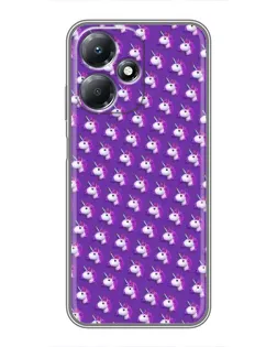 Чехол для Infinix Hot 30 Play с картинкой «Единороги на фиолетовом»