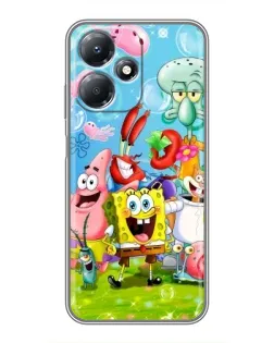 Чохол для Infinix Hot 30 Play з картинкою «Губка Боб та друзі» Чохол для Infinix Hot 30 Play з картинкою «Губка Боб та друзі»