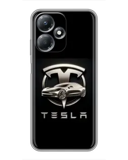 Чехол для Infinix Hot 30 Play с картинкой «Tesla — серебристое авто» Чехол для Infinix Hot 30 Play с картинкой «Tesla — серебристое авто»