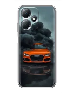 Чехол для Infinix Hot 30 Play с картинкой «Audi в облаках дыма»
