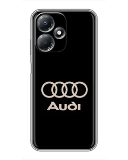 Чехол для Infinix Hot 30 Play с картинкой «Audi — золотой логотип»
