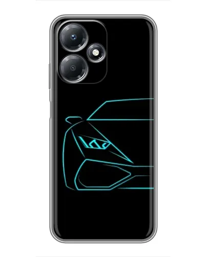 Чехол для Infinix Hot 30 Play с картинкой «Голубой силуэт Lamborghini»