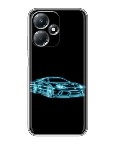 Чехол для Infinix Hot 30 Play с картинкой «Неоновый контур Lamborghini»
