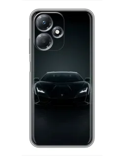 Чехол для Infinix Hot 30 Play с картинкой «Черный Lamborghini Aventador»