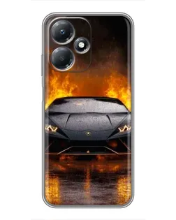 Чехол для Infinix Hot 30 Play с картинкой «Lamborghini в огне»