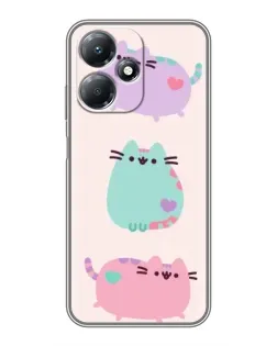 Чехол для Infinix Hot 30 Play с картинкой «Pusheen трио»