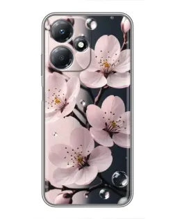 Чехол для Infinix Hot 30 Play с картинкой «Нежная сакура и капли»