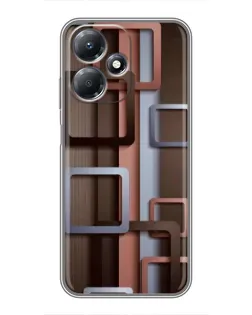Чехол для Infinix Hot 30 Play с картинкой «Коричневые объемные квадраты» Чехол для Infinix Hot 30 Play с картинкой «Коричневые объемные квадраты»