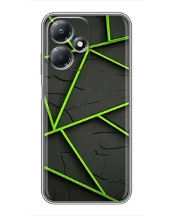 Чехол для Infinix Hot 30 Play с картинкой «Зеленые геометрические линии»