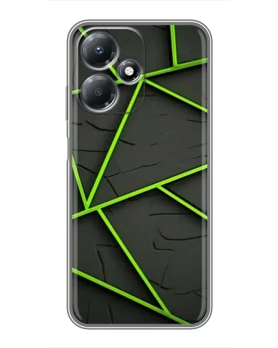 Чехол для Infinix Hot 30 Play с картинкой «Зеленые геометрические линии»