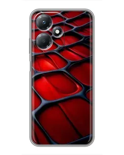 Чехол для Infinix Hot 30 Play с картинкой «Красная глянцевая сетка»