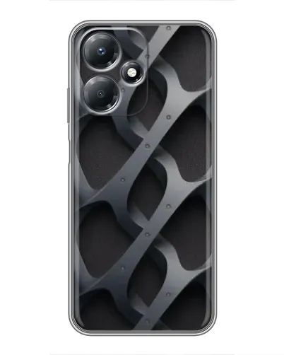 Чехол для Infinix Hot 30 Play с картинкой «Объемное серое плетение»