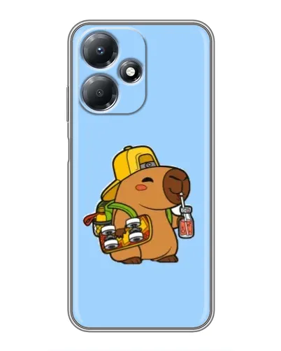 Чехол для Infinix Hot 30 Play с картинкой «Капибара на скейте»