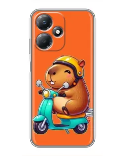 Чехол для Infinix Hot 30 Play с картинкой «Капибара на скутере»