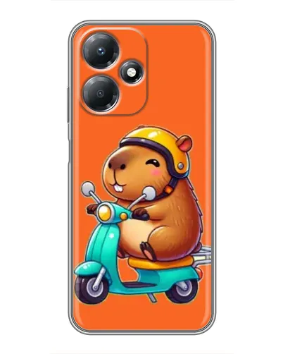 Чехол для Infinix Hot 30 Play с картинкой «Капибара на скутере»