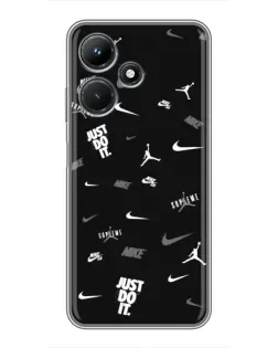 Чехол для Infinix Hot 30i с картинкой «Nike Black Pattern»