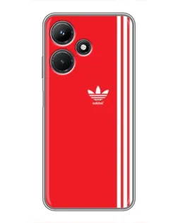 Чехол для Infinix Hot 30i с картинкой «Красный минимализм Adidas»