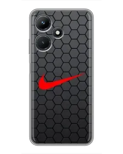 Чохол для Infinix Hot 30i з картинкою «Nike — карбонова сітка»