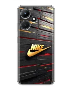Чехол для Infinix Hot 30i с картинкой «Золотой Nike на металле»