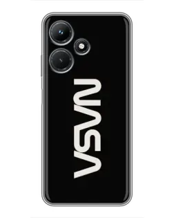 Чехол для Infinix Hot 30i с картинкой «NASA — вертикальный логотип»