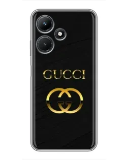 Чехол для Infinix Hot 30i с картинкой «Золотой логотип Gucci»